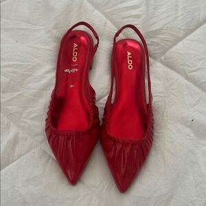 Aldo Red Pointed Slingback Heels